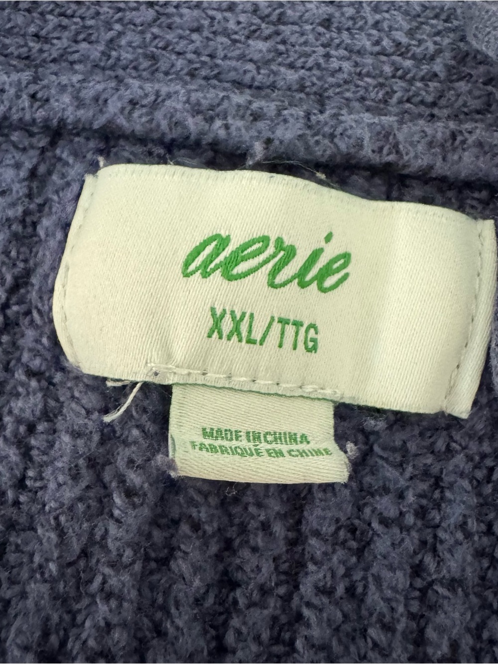 aerie Deep Blue Ribbed Button-Front Cardigan - Picture 3 of 6